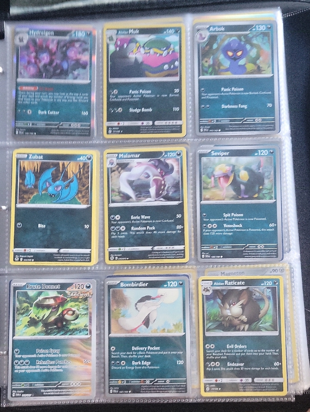 Pokemon Trading Cards Set - Blue, Yellow, Green, Purple, Black